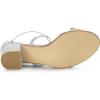 imageAllegra K Womens Glitter Crisscross Strap Chunky Heels SandalsSilver