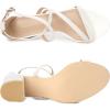 imageAllegra K Womens Glitter Crisscross Strap Chunky Heels SandalsWhite