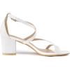 imageAllegra K Womens Glitter Crisscross Strap Chunky Heels SandalsWhite