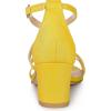 imageAllegra K Womens Glitter Crisscross Strap Chunky Heels SandalsYellow