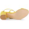 imageAllegra K Womens Glitter Crisscross Strap Chunky Heels SandalsYellow