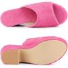 imageAllegra K Womens Open Toe Platform Slides Chunky Heels SandalsHot Pink