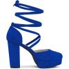 imageAllegra K Womens Platform Block Heel Lace Up Pumps SandalsRoyal Blue