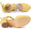 imageAllegra K Womens Platform Block Heel Lace Up Pumps SandalsYellow