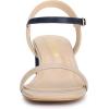 imageAllegra K Womens Slingback Buckle Chunky Heels TwoTone SandalsBeige