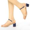 imageAllegra K Womens Slingback Buckle Chunky Heels TwoTone SandalsBeige
