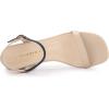 imageAllegra K Womens Slingback Buckle Chunky Heels TwoTone SandalsBeige