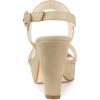 imageAllegra K Womens Slingback Platform Heels Chunky High Heel SandalsBeige