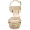 imageAllegra K Womens Slingback Platform Heels Chunky High Heel SandalsBeige
