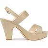 imageAllegra K Womens Slingback Platform Heels Chunky High Heel SandalsBeige