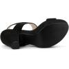 imageAllegra K Womens Slingback Platform Heels Chunky High Heel SandalsBlack