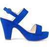 imageAllegra K Womens Slingback Platform Heels Chunky High Heel SandalsDeep Blue