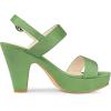 imageAllegra K Womens Slingback Platform Heels Chunky High Heel SandalsOlive Green
