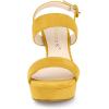 imageAllegra K Womens Slingback Platform Heels Chunky High Heel SandalsYellow