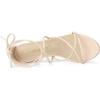 imageAllegra K Womens Strappy Lace Up Chunky Heeled SandalsBeige