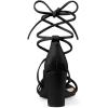 imageAllegra K Womens Strappy Lace Up Chunky Heeled SandalsBlack