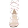imageAllegra K Womens Strappy Lace Up Chunky Heeled SandalsBling Pink