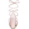 imageAllegra K Womens Strappy Lace Up Chunky Heeled SandalsBling Pink