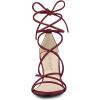 imageAllegra K Womens Strappy Lace Up Chunky Heeled SandalsBurgundy