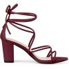 imageAllegra K Womens Strappy Lace Up Chunky Heeled SandalsBurgundy