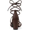 imageAllegra K Womens Strappy Lace Up Chunky Heeled SandalsCoffee