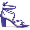 imageAllegra K Womens Strappy Lace Up Chunky Heeled SandalsDark Blue