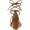 imageAllegra K Womens Strappy Lace Up Chunky Heeled SandalsDark Brown