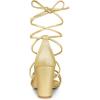 imageAllegra K Womens Strappy Lace Up Chunky Heeled SandalsGold