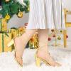 imageAllegra K Womens Strappy Lace Up Chunky Heeled SandalsGold