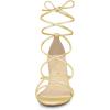 imageAllegra K Womens Strappy Lace Up Chunky Heeled SandalsGold