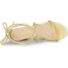 imageAllegra K Womens Strappy Lace Up Chunky Heeled SandalsGold