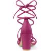 imageAllegra K Womens Strappy Lace Up Chunky Heeled SandalsHot Pink