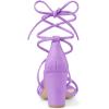 imageAllegra K Womens Strappy Lace Up Chunky Heeled SandalsLavender