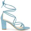 imageAllegra K Womens Strappy Lace Up Chunky Heeled SandalsLight Blue