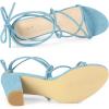imageAllegra K Womens Strappy Lace Up Chunky Heeled SandalsLight Blue