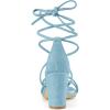 imageAllegra K Womens Strappy Lace Up Chunky Heeled SandalsLight Blue