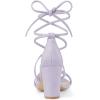 imageAllegra K Womens Strappy Lace Up Chunky Heeled SandalsLight Purple