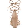 imageAllegra K Womens Strappy Lace Up Chunky Heeled SandalsNude