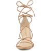 imageAllegra K Womens Strappy Lace Up Chunky Heeled SandalsNude