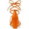 imageAllegra K Womens Strappy Lace Up Chunky Heeled SandalsOrange