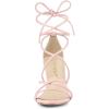 imageAllegra K Womens Strappy Lace Up Chunky Heeled SandalsPink