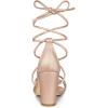 imageAllegra K Womens Strappy Lace Up Chunky Heeled SandalsRose Gold