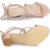 imageAllegra K Womens Strappy Lace Up Chunky Heeled SandalsRose Gold