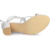 imageAllegra K Womens Strappy Lace Up Chunky Heeled SandalsSilver