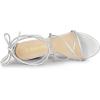 imageAllegra K Womens Strappy Lace Up Chunky Heeled SandalsSilver