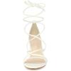 imageAllegra K Womens Strappy Lace Up Chunky Heeled SandalsWhite