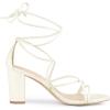 imageAllegra K Womens Strappy Lace Up Chunky Heeled SandalsWhite