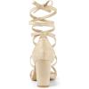 imageAllegra K Womens Strappy Lace Up Heel Chunky High Heels SandalsBeige