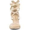 imageAllegra K Womens Strappy Lace Up Heel Chunky High Heels SandalsBeige