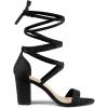 imageAllegra K Womens Strappy Lace Up Heel Chunky High Heels SandalsBlack